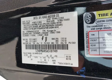 2010 Ford Mustang V6/V6 Premium z USA, uszkodzony, nr VIN 1ZVBP8AN5A5181949